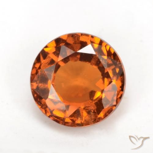 1.61ct Natural laranja avermelhado granada hessonita, Redondo, VS