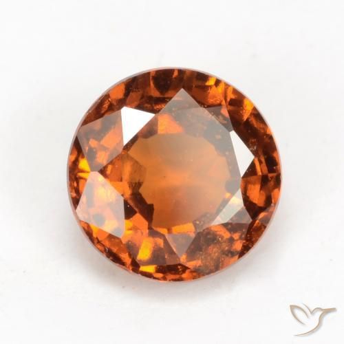 granada hessonita laranja avermelhado Natural 1.61ct, Redondo, VS
