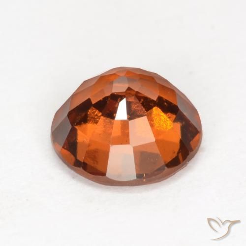 granada hessonita laranja avermelhado Natural 1.61ct, Redondo, VS