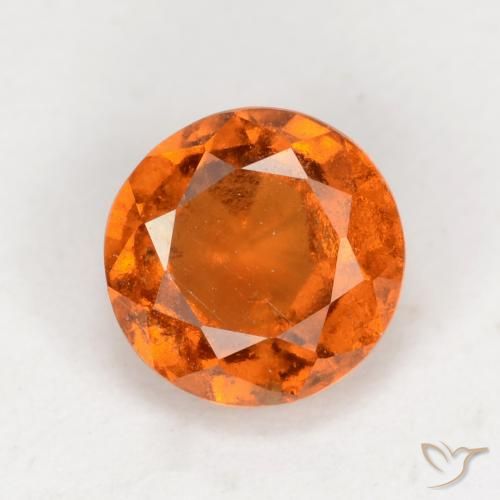 1.43ct Natural Laranja Profundo granada hessonita, Redondo, VS-SI