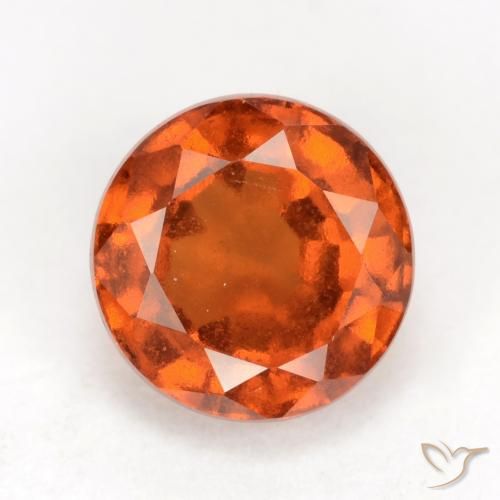 1.51ct Natural Laranja Profundo granada hessonita, Redondo, VS