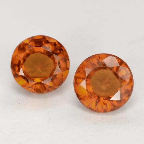 Pedras preciosas de Granada Hessonita Laranja médio-escuro natural de 1.77 ct, Corte Redondo, VS