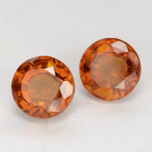 Pedras preciosas de Granada Hessonita Laranja médio-escuro natural de 1.77 ct, Corte Redondo, VS
