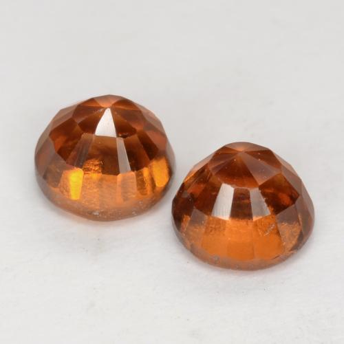 Pedras preciosas de Granada Hessonita Laranja médio-escuro natural de 1.77 ct, Corte Redondo, VS