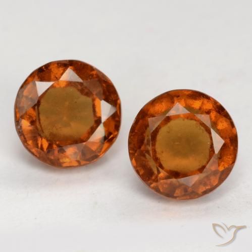 2.50ctw Natural âmbar laranja granada hessonita, Redondo, VS-SI
