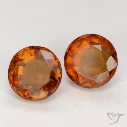 Pedras preciosas de granada hessonita âmbar laranja natural de 2.50 ct, Redondo, VS-SI