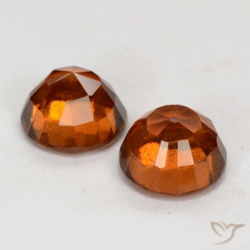 Pedras preciosas de granada hessonita âmbar laranja natural de 2.50 ct, Redondo, VS-SI
