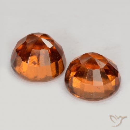 Pedras preciosas de granada hessonita âmbar laranja natural de 2.53 ct, Redondo, VS
