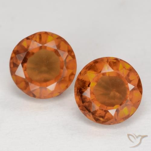 2.57ctw Natural Laranja médio-escuro granada hessonita, Redondo, VS