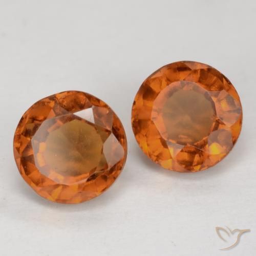 Pedras preciosas de granada hessonita Laranja médio-escuro natural de 2.57 ct, Redondo, VS