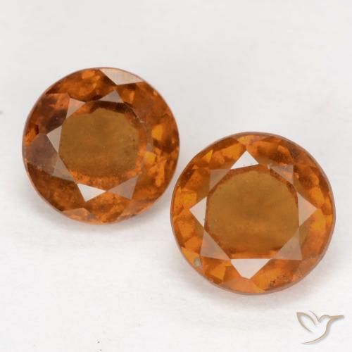 2.36ctw Natural Laranja médio-escuro granada hessonita, Redondo, VS-SI