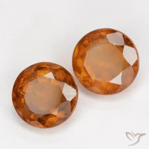 Pedras preciosas de granada hessonita Laranja médio-escuro natural de 2.36 ct, Redondo, VS-SI