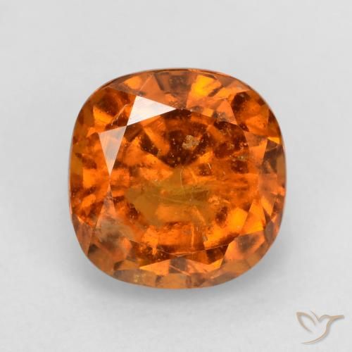 2.00ct Natural Laranja médio-escuro granada hessonita, Almofada, VS-SI
