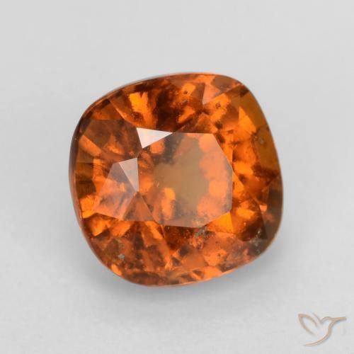 granada hessonita Laranja Profundo Natural 1.68ct, Almofada, VS-SI