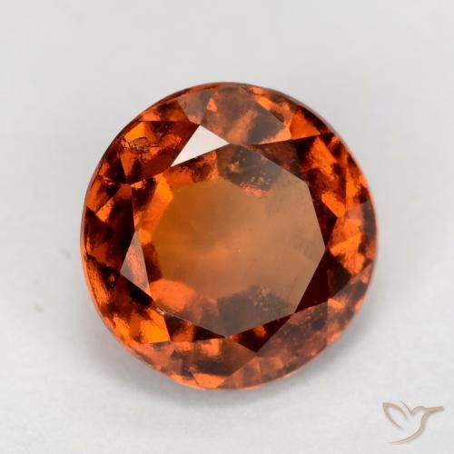 granada hessonita âmbar laranja Natural 2.10ct, Redondo, VS