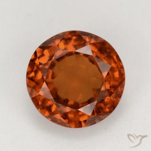 2.02ct Natural âmbar laranja granada hessonita, Redondo, VS-SI