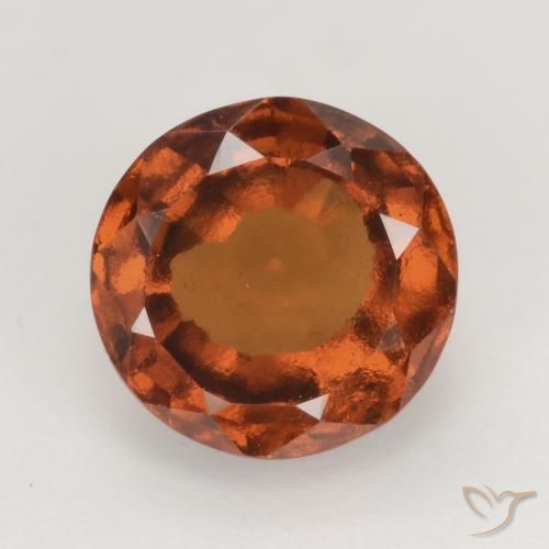 1.71ct Natural Laranja Profundo granada hessonita, Redondo, VVS-VS