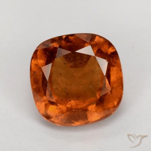 2.06ct Natural Laranja escuro granada hessonita, Almofada, VS-SI