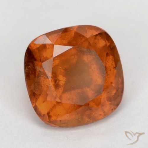 granada hessonita laranja avermelhado Natural 2.04ct, Almofada, VS-SI