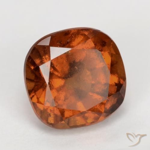granada hessonita Laranja Profundo Natural 2.19ct, Almofada, VS-SI