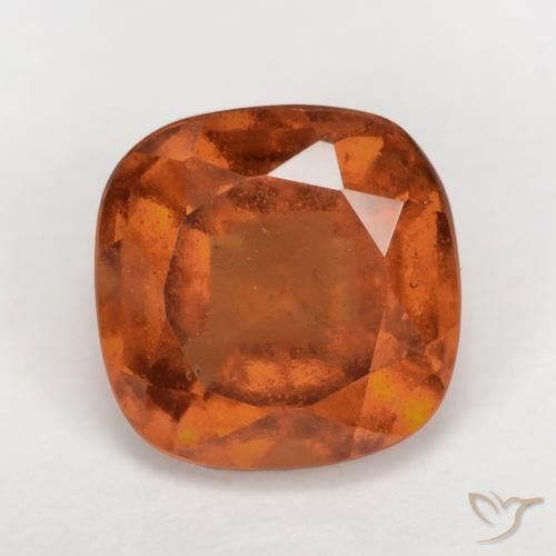 1.99ct Natural laranja avermelhado granada hessonita, Almofada, VS-SI