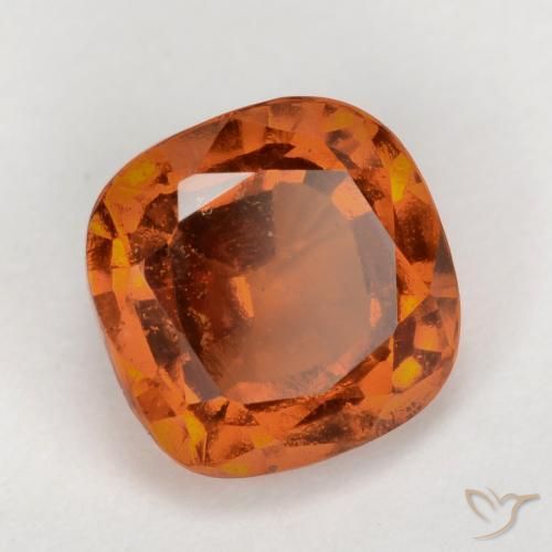 granada hessonita Laranja médio-escuro Natural 2.10ct, Almofada, VS