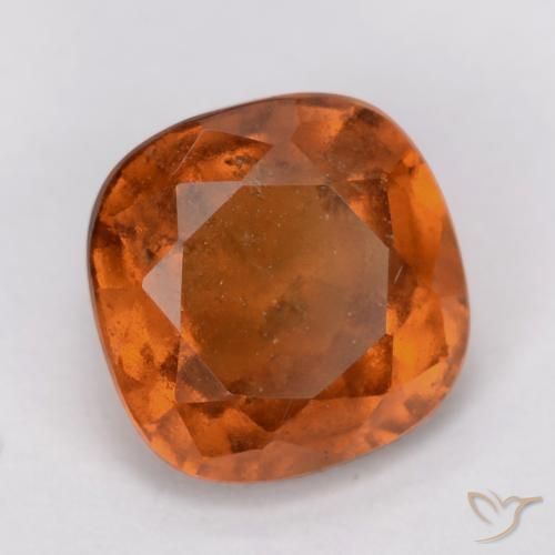 granada hessonita Laranja médio-escuro Natural 2.00ct, Almofada, VS-SI