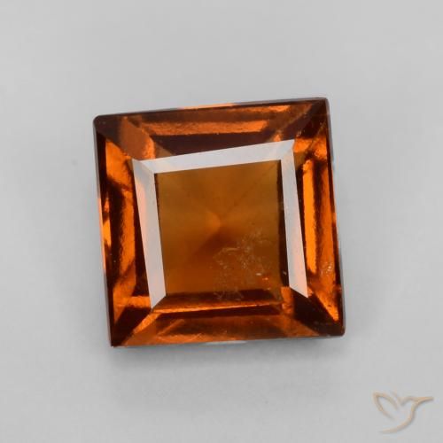 1.24ct Natural âmbar laranja granada hessonita, Quadrado, VS-SI
