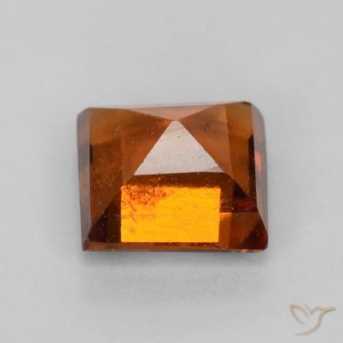 granada hessonita âmbar laranja Natural 1.24ct, Quadrado, VS-SI