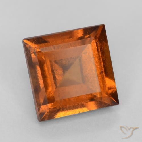 granada hessonita Laranja Profundo Natural 1.32ct, Quadrado, VS-SI