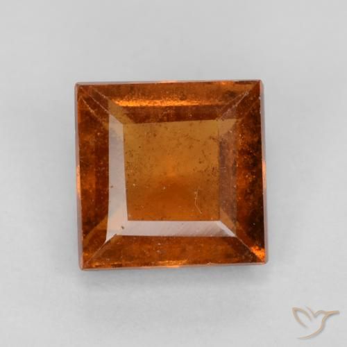 1.32ct Natural Laranja Profundo granada hessonita, Quadrado, VS-SI
