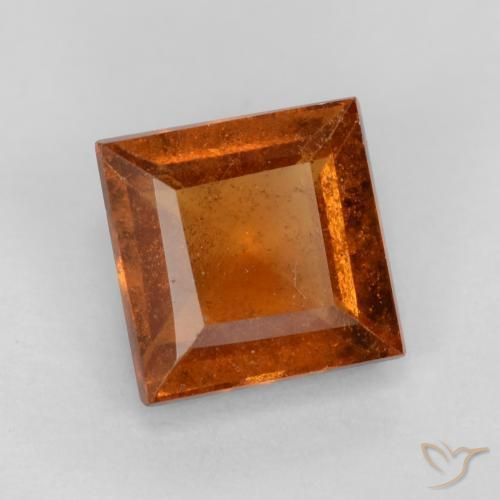 granada hessonita Laranja Profundo Natural 1.32ct, Quadrado, VS-SI