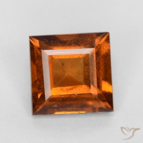 1.31ct Natural âmbar laranja granada hessonita, Quadrado, VS-SI