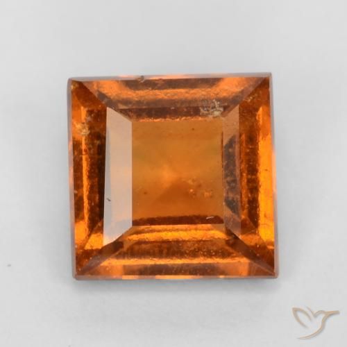 1.33ct Natural Laranja Profundo granada hessonita, Quadrado, VS-SI
