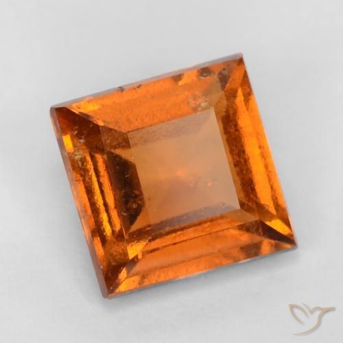 granada hessonita Laranja Profundo Natural 1.33ct, Quadrado, VS-SI