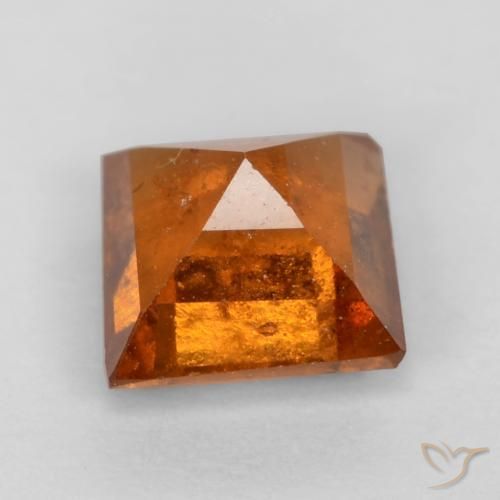 granada hessonita Laranja médio-escuro Natural 0.89ct, Quadrado, VS-SI