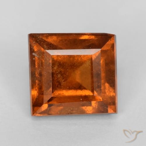 1.43ct Natural Laranja Profundo granada hessonita, Quadrado, VS-SI