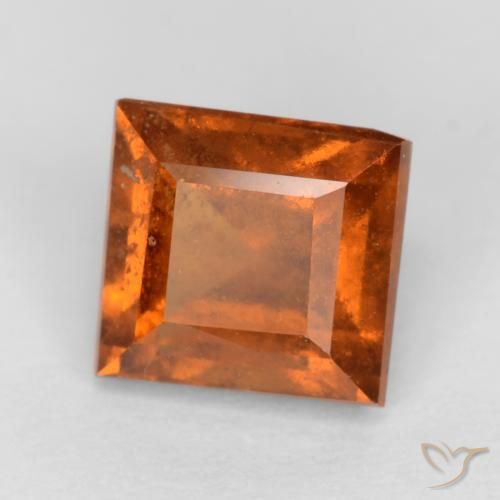 granada hessonita Laranja Profundo Natural 1.43ct, Quadrado, VS-SI