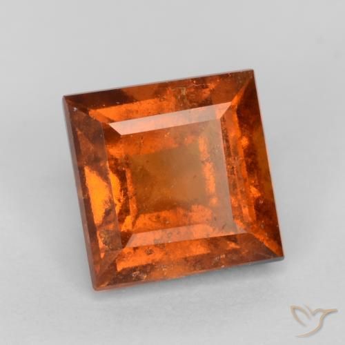 granada hessonita Laranja Profundo Natural 1.44ct, Quadrado, VS-SI