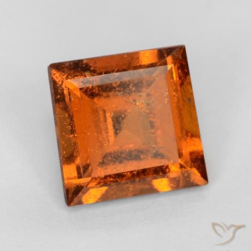 granada hessonita laranja avermelhado Natural 1.18ct, Quadrado, SI