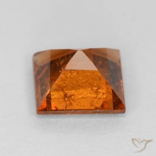 granada hessonita laranja avermelhado Natural 1.18ct, Quadrado, SI