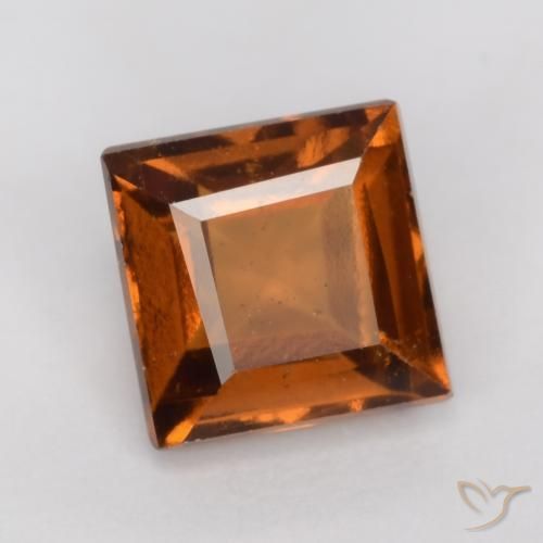 granada hessonita Laranja Profundo Natural 1.41ct, Quadrado, VS