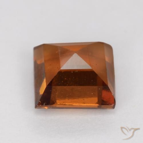 granada hessonita Laranja Profundo Natural 1.41ct, Quadrado, VS