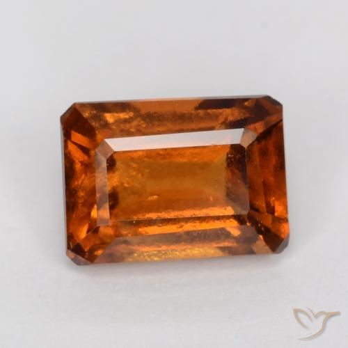 1.29ct Natural âmbar laranja granada hessonita, Corte Esmeralda, VS-SI