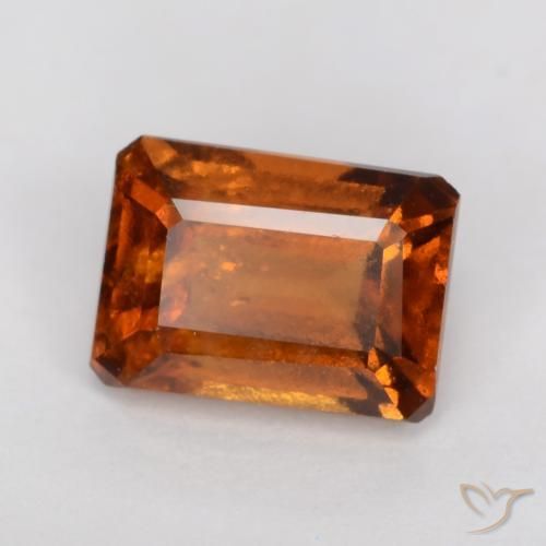 granada hessonita âmbar laranja Natural 1.29ct, Corte Octógono / Esmeralda, VS-SI