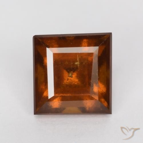 1.36ct Natural Laranja Profundo granada hessonita, Quadrado, VS