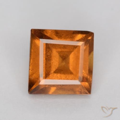 0.91ct Natural Laranja médio-escuro granada hessonita, Quadrado, VS