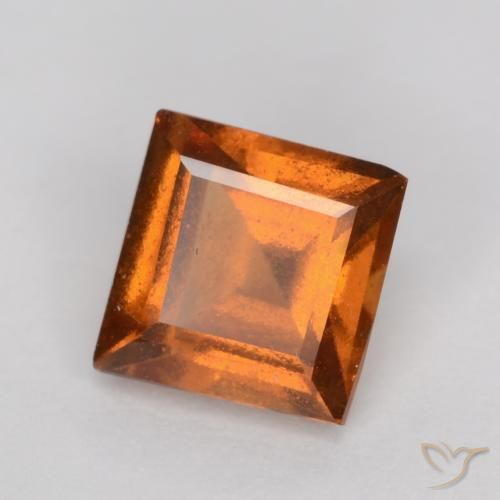granada hessonita Laranja médio-escuro Natural 0.91ct, Quadrado, VS