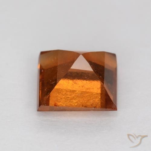 granada hessonita Laranja médio-escuro Natural 0.91ct, Quadrado, VS
