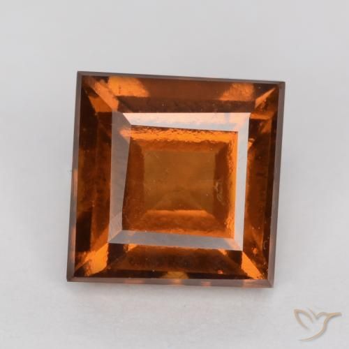 1.44ct Natural âmbar laranja granada hessonita, Quadrado, VS